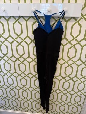 Free People Movement Women’s Black Jumpsuit with Blue Lining